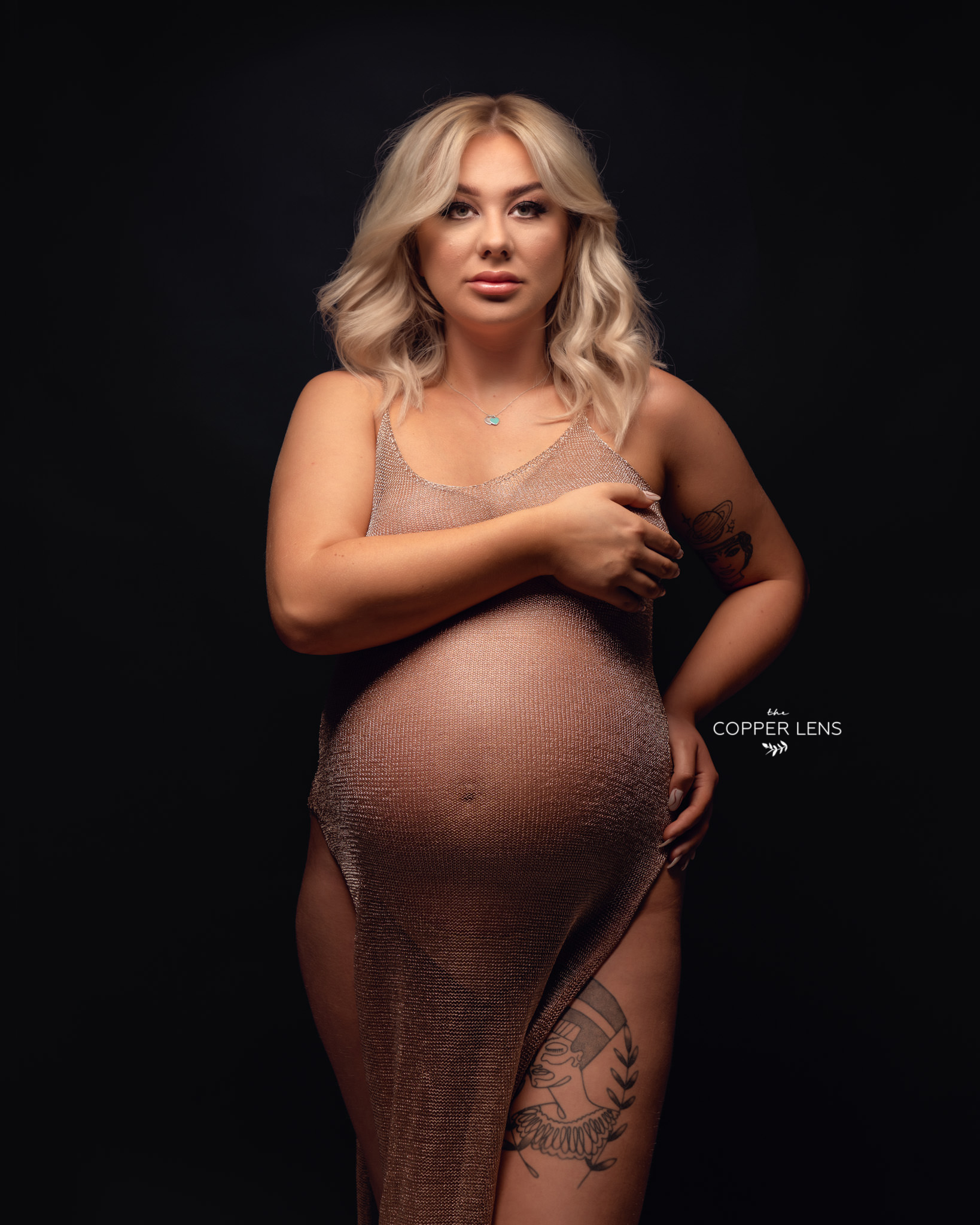 pregnant lady during maternity photoshoot