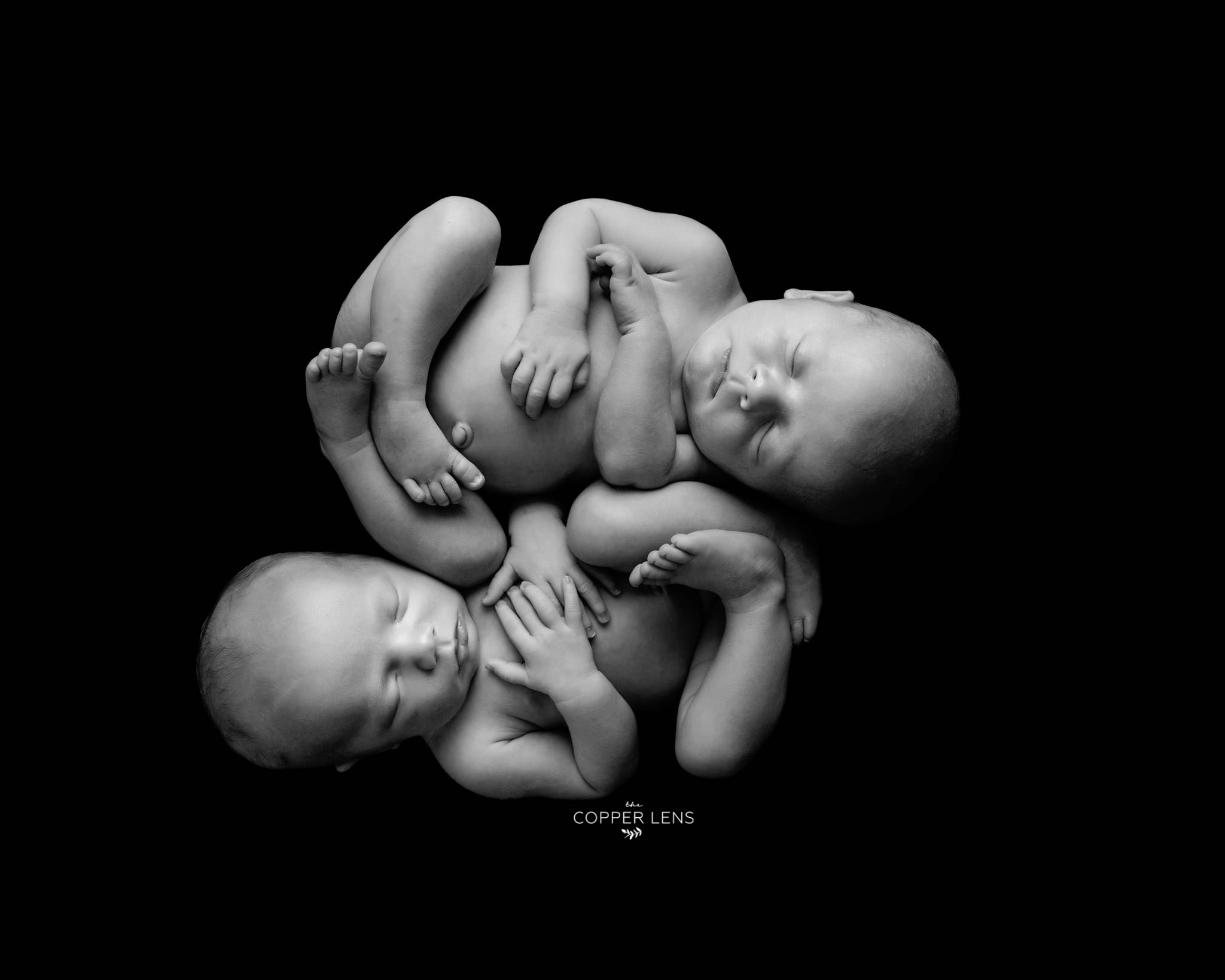 twin babies during newborn photoshoot in swansea