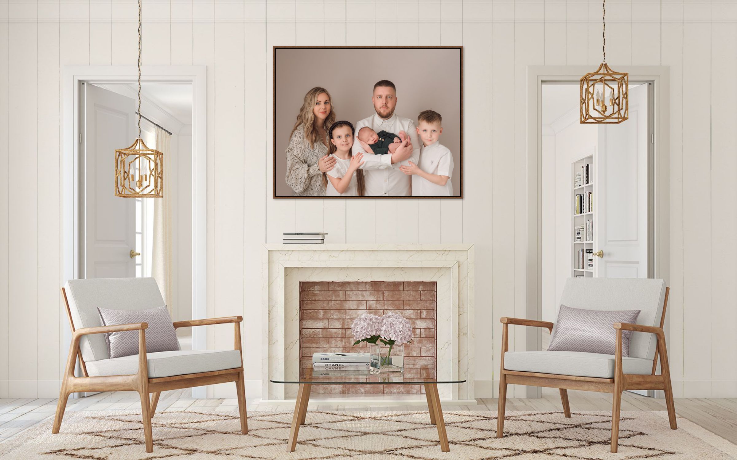 family photograph displayed in home from swansea photoshoot